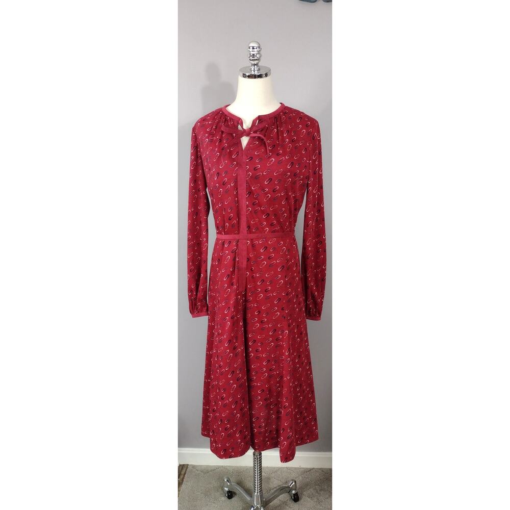 Vintage 60s Atomic Mod Red Maxi Dress NWT I. Magnin Size 16 original tags